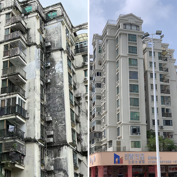 广东省珠海市某30年高层住宅小区使用立邦轻质真石漆进行翻新改造.jpg